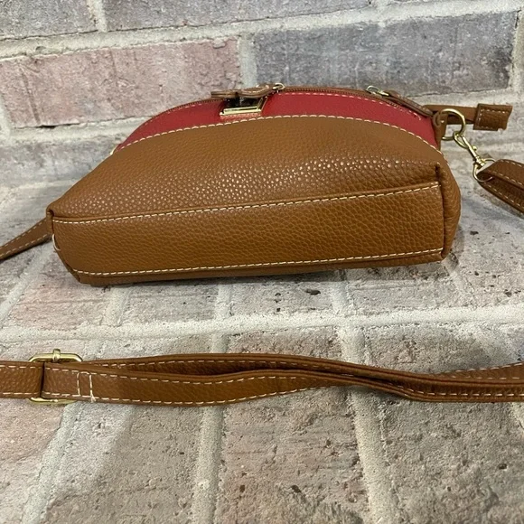 Stone Mountain Accessories Red and Tan Crossbody Bag with Adjustable Strap - Picture 8 of 11